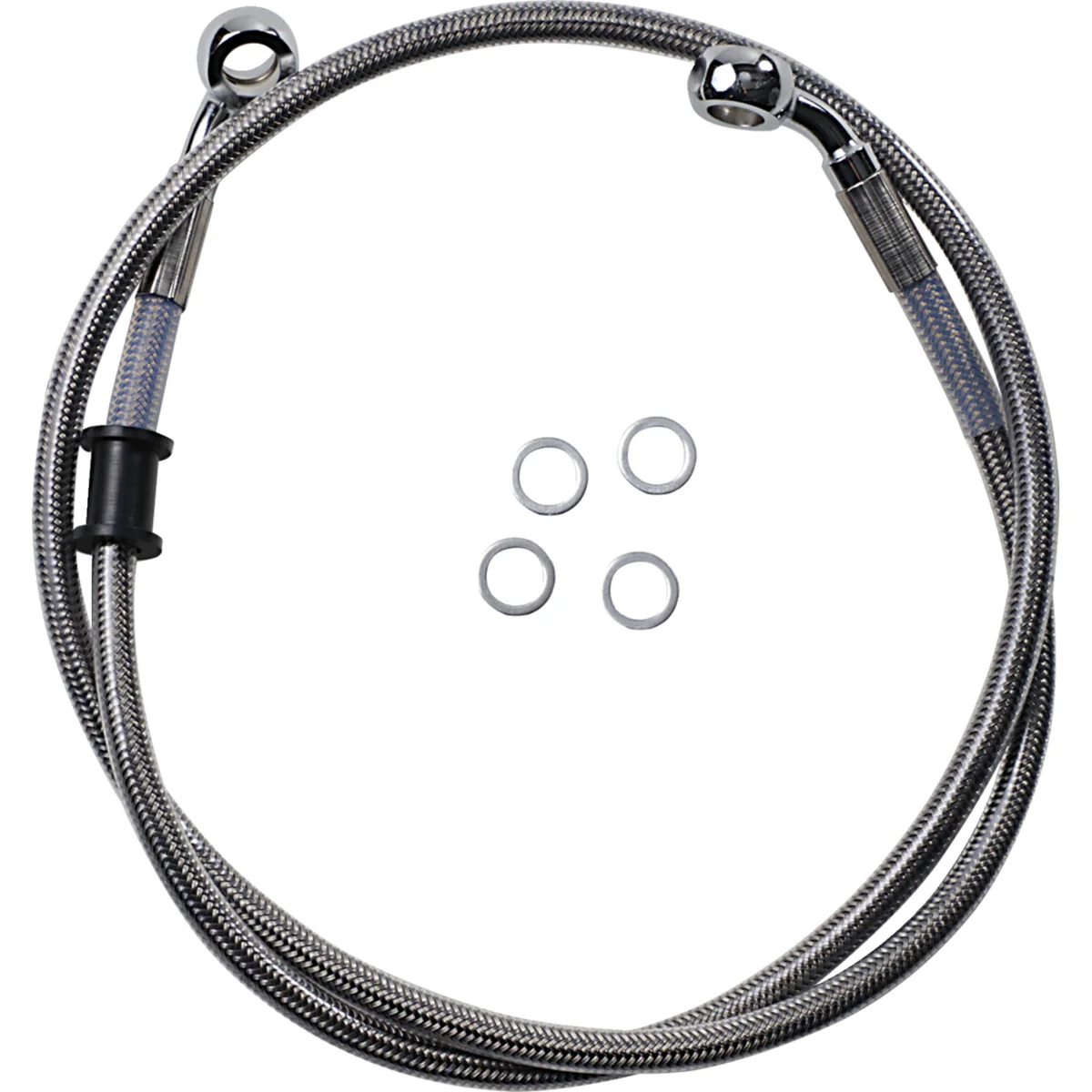 DRAG SPECIALTIES 1741-5844 Stainless Steel Brake Line Kit Brake Line - Front (Upper) - Stainless Steel
