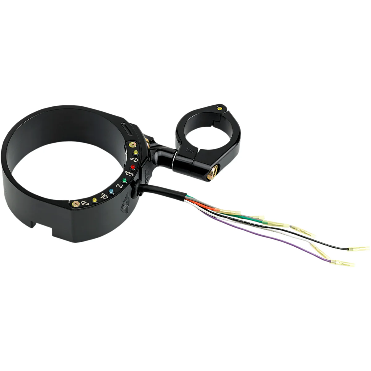 JOKER MACHINE 2210-0336 10-303B Speedometer Relocation Bracket with Easy Mount Clamp - Black Anodized - For 39 mm Fork