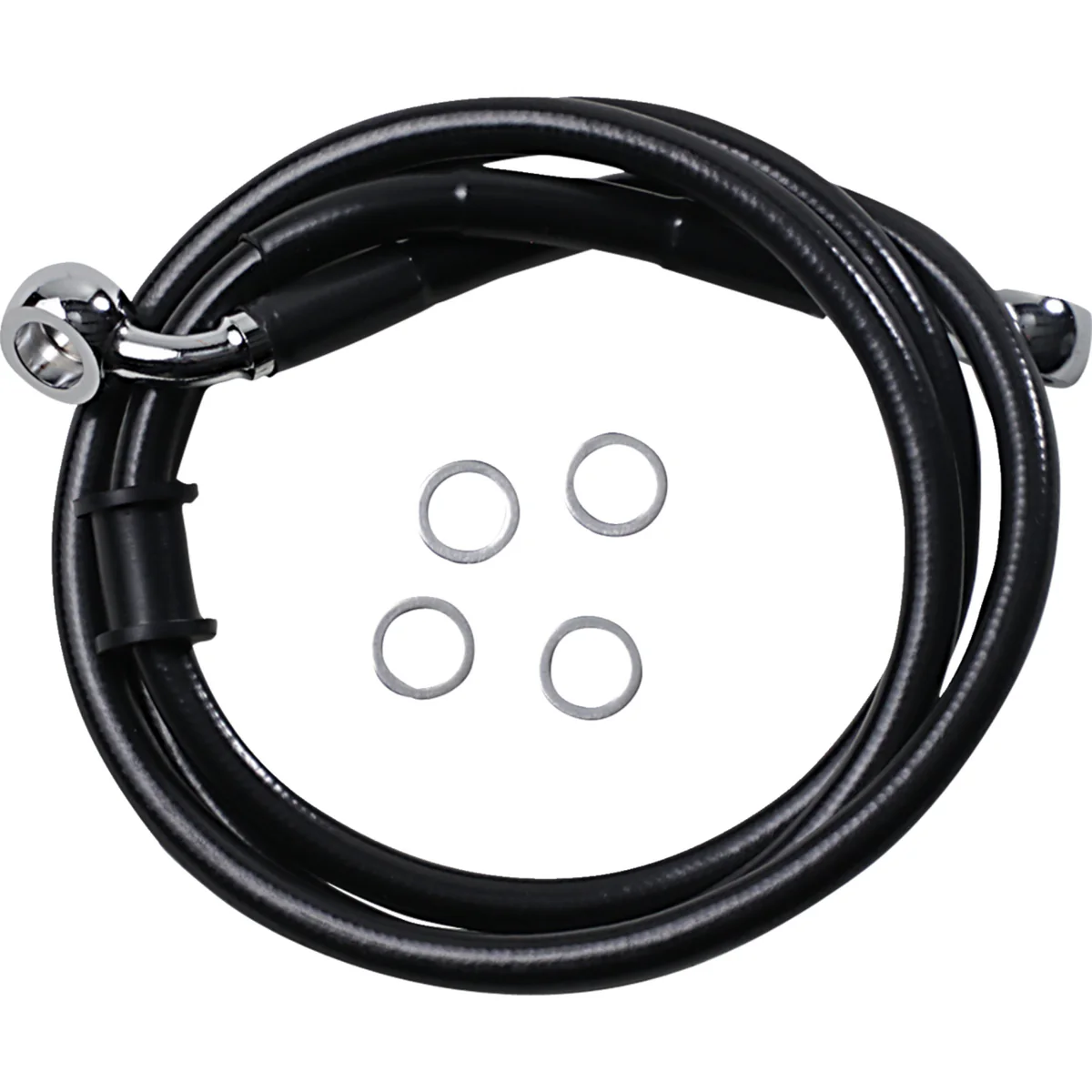 DRAG SPECIALTIES 1741-5839 Stainless Steel Brake Line Kit Brake Line - Front (Upper) - Black