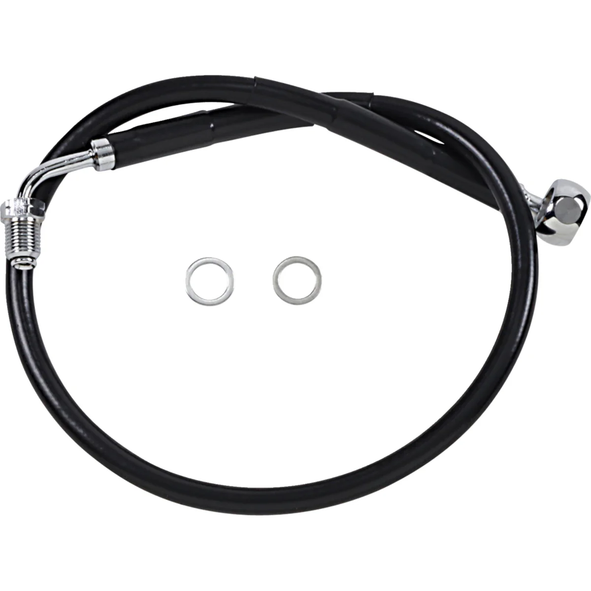 DRAG SPECIALTIES 1741-5806 Stainless Steel Brake Line Kit Brake Line - Front (Upper) - Black
